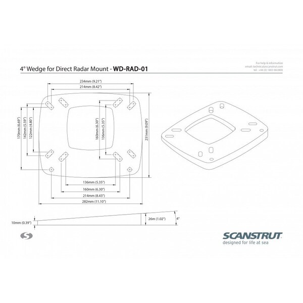 4Â° Base Wedge For Direct Radome Mount